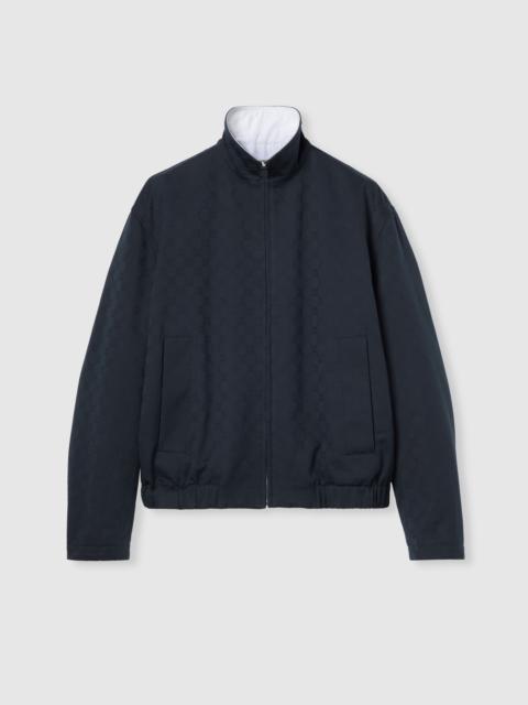 Reversible cotton gabardine zip jacket