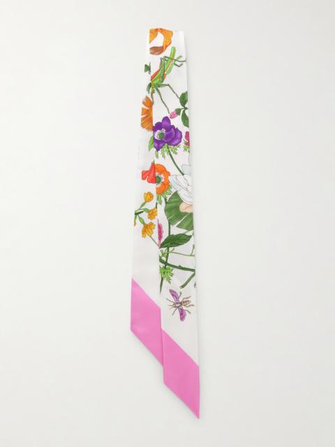 Flora Printed Silk-twill Scarf