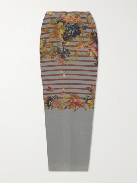 Marinière Grape Printed Mesh Midi Skirt