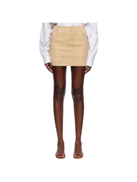 Beige Soft Suede Miniskirt