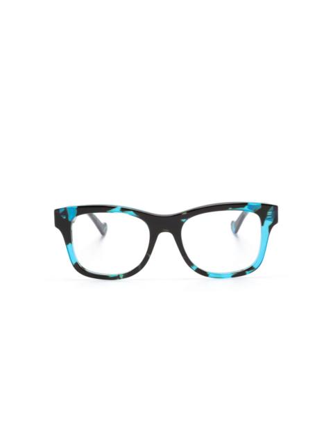 tortoiseshell-effect rectangle-frame glasses