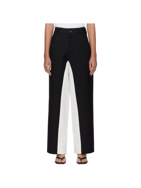 Black & White Stitched Suit Trousers