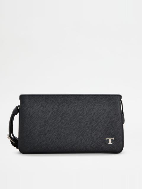 POUCH IN LEATHER SMALL - BLACK