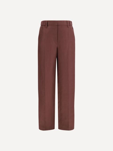Wide-Leg Pants in linen with elastic waistband and belt loops