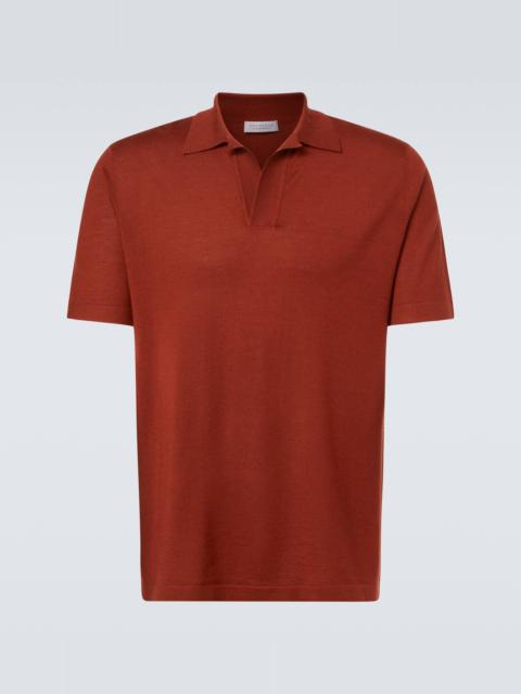 Cashmere and silk polo sweater