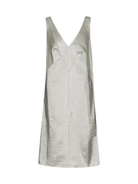 Gabardine and lamé minidress