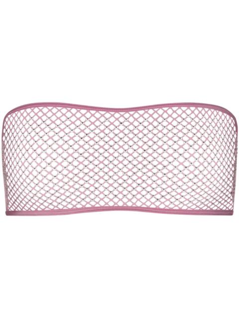 SKIMS x Swarovski Stretch Net Bandeau Bubble Gum