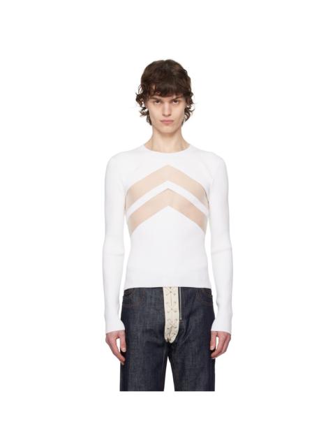 White 'The Chevrons' Sweater