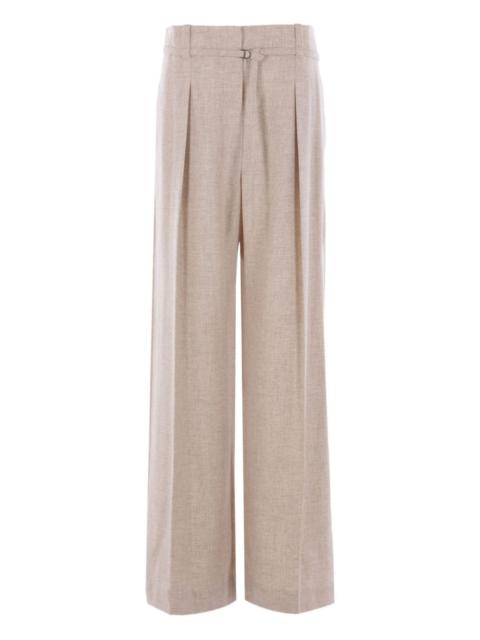 pleated belted trousers