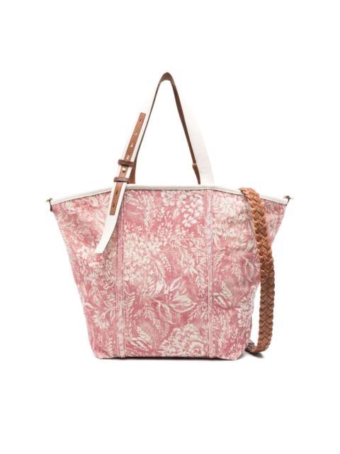 toile de jouy-print canvas tote bag