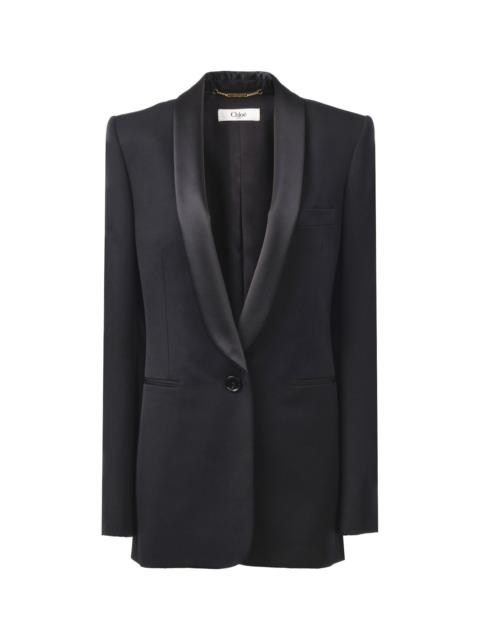 TUXEDO JACKET IN WOOL GRAIN DE POUDRE
