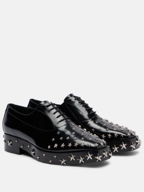 x Jimmy Choo embellished leather derby shoes