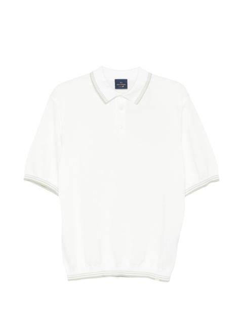 striped-collar polo shirt