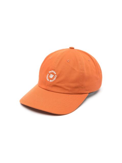 Circle logo-embroidered cap