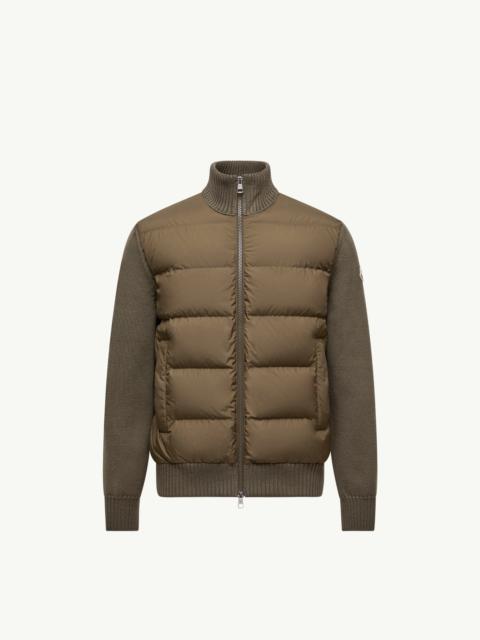 Padded Wool Zip-Up Cardigan