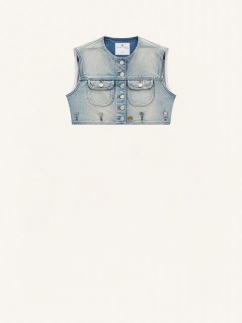 MULTIFLEX DENIM CROPPED VEST