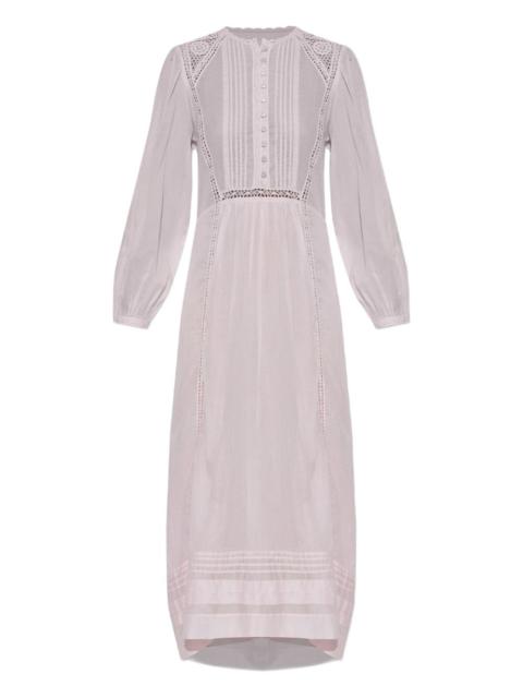 openwork-lace midi dress