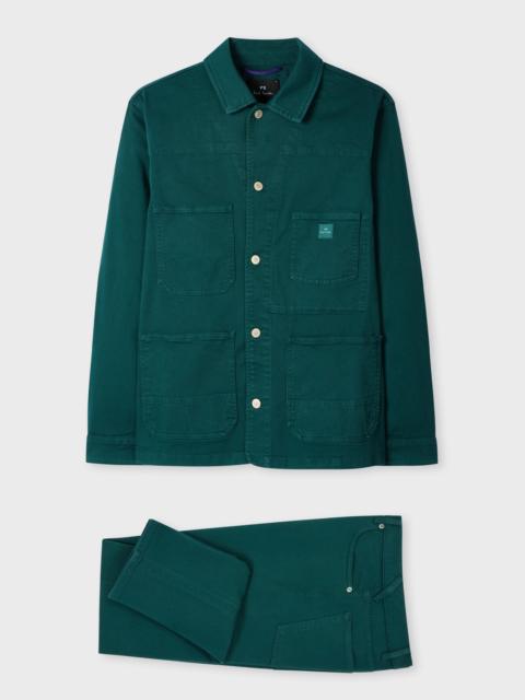 Petrol Green Garment-Dyed Denim Work Jacket & Jean Co-ord
