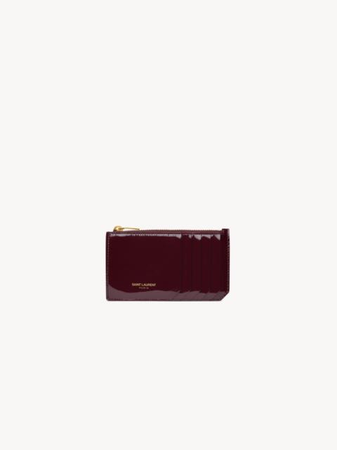 SAINT LAURENT PARIS FRAGMENTS CARD CASE IN PATENT LEATHER