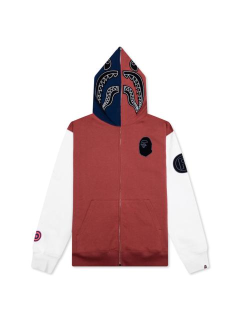 SHARK FULL ZIP HOODIE FRANCE - BURGUNDY