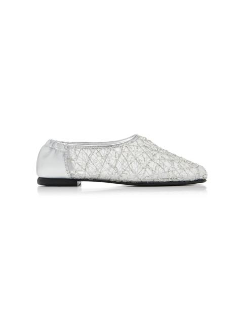 Eden Metallic Lace Ballet Flats silver