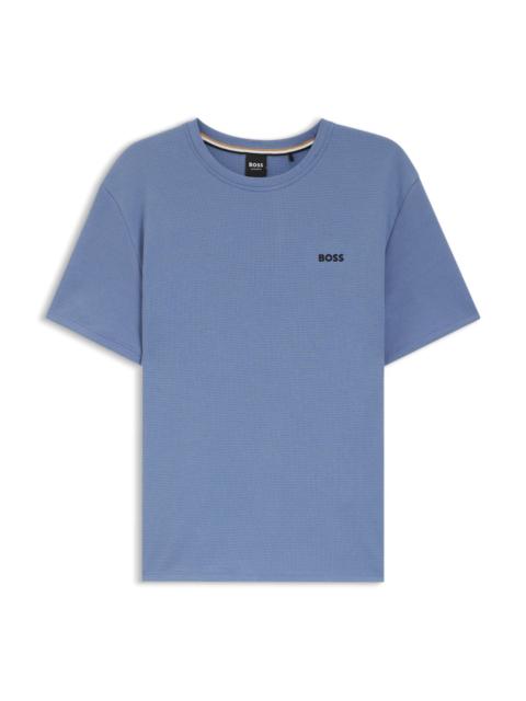 EMBROIDERED-LOGO PYJAMA T-SHIRT IN A COTTON BLEND