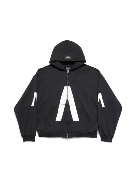 【BALENCIAGA】MUSIC| BFRND SERIES ジップアップ HOODIE ホワイト の ウィメンズ Human Being Shifted ジップアップ