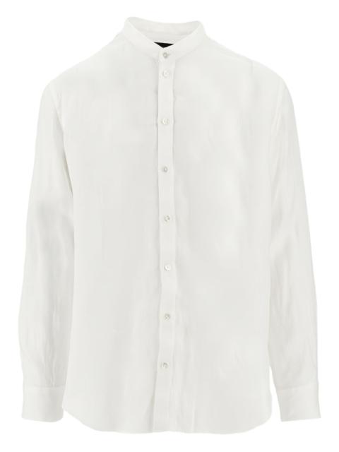 collarless long-sleeve shirt