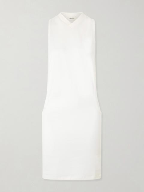 Sleeveless Embroidered Stretch-cotton Jersey Dress