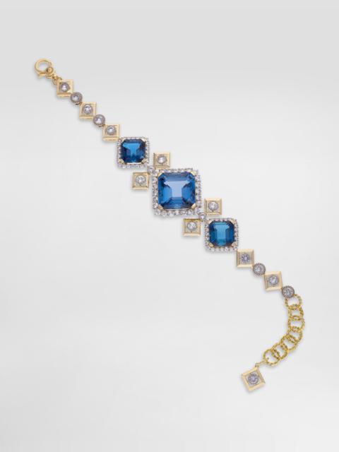Eleganza Bracelet 18-carat white and yellow gold, topazes, and sapphires