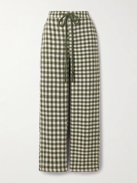 Checked Cashmere Straight-leg Pants