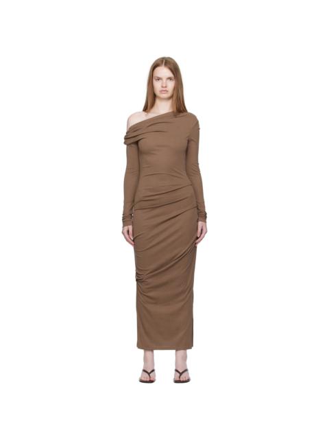 Brown Elemental Manahou Midi Dress