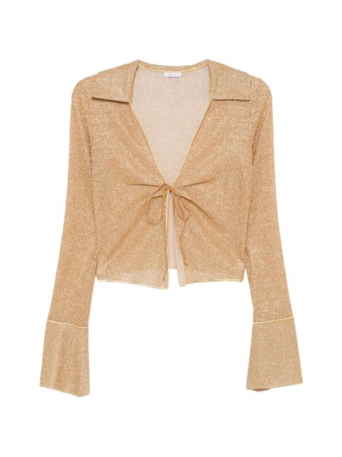 tie front flare sleeve top