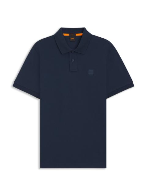 STRETCH-COTTON SLIM-FIT POLO SHIRT WITH LOGO PATCH