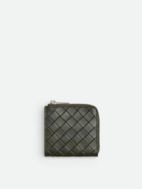 Intrecciato Stamp Compact Zip Around Wallet