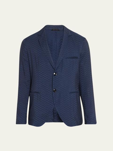 Men's Cupro Chevron Blazer