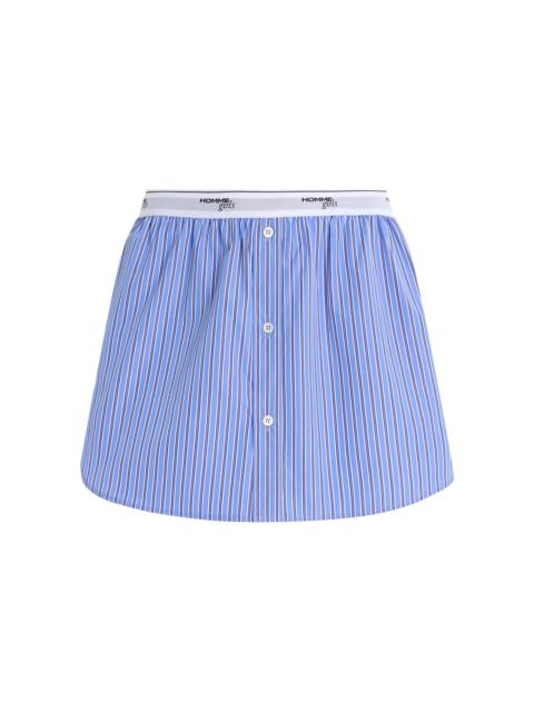 Cotton Shirttail Mini Skirt blue