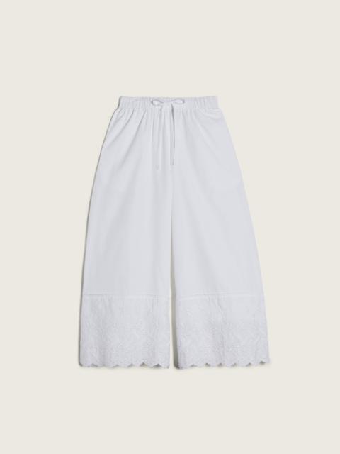 Cropped Trim Easy Trousers