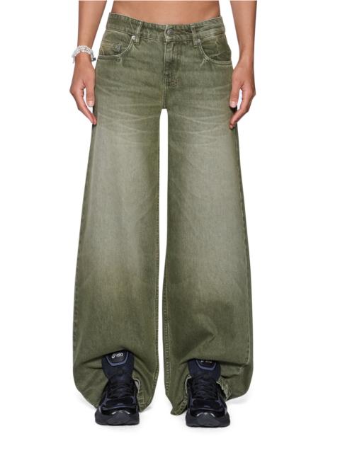 DROPOUT LOW RISE JEAN MILITANT GREEN