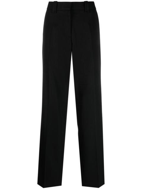 virgin wool straight-leg trousers