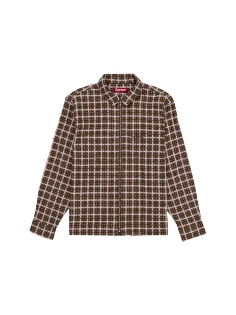 Supreme Metallic Plaid Zip Up Shirt Multicolor