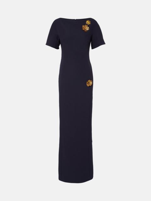 Lacin embellished crêpe gown