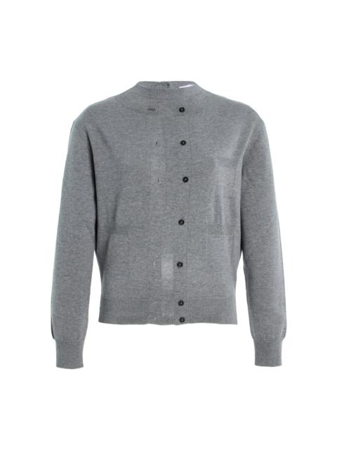 Trompe l'Oeil Wool-Cotton Cardigan grey