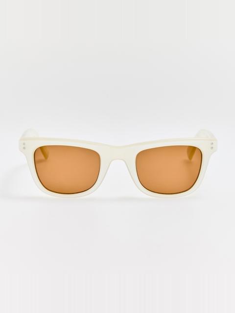 Pilotis Sunglasses in Metallic White