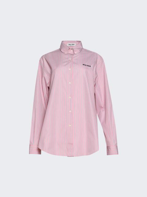 Oversize Stripe Poplin Shirt Rosa