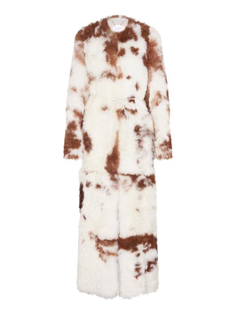 Hypnotic Spot Shearling Leather Coat multi