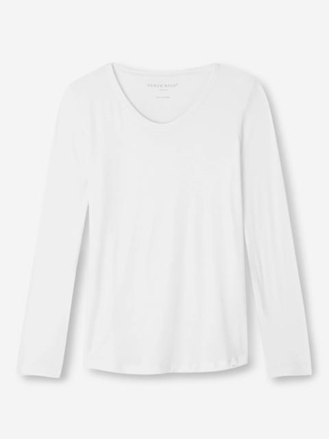 Women's Long Sleeve T-Shirt Lara Micro Modal Stretch White