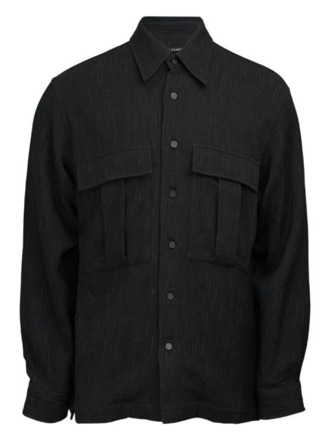 flap-pocket crepe shirt