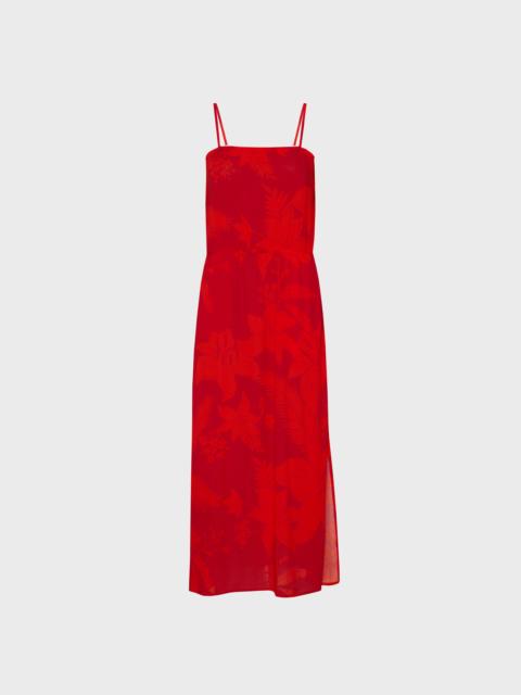 Women Long Viscose Dress Flower Power