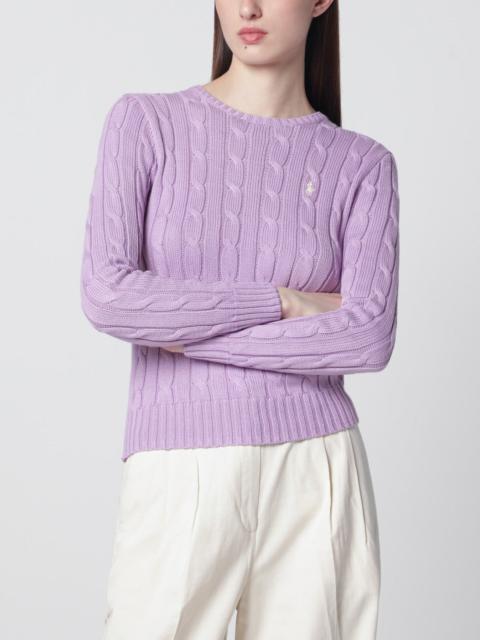 Lilac cotton cable-knit sweater